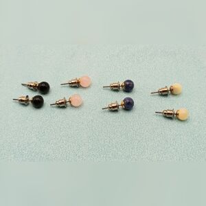 Multi-Color Stud Earrings Set